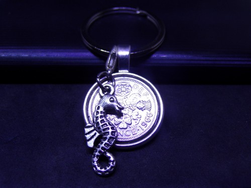 Lucky sixpence keyring - sixpence,