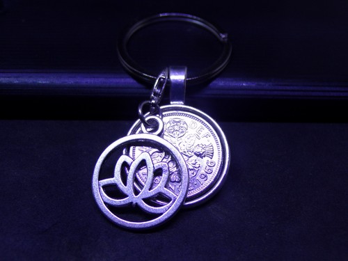 Lucky sixpence keyring - lucky, &