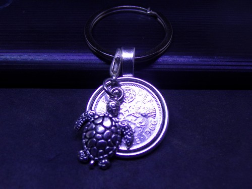 Lucky sixpence keyring sea - keyring,