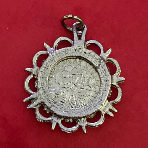 Lucky six pence coin pendant - lucky,
