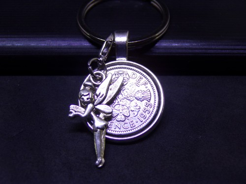 Lucky sixpence keyring fairy - sixpence,