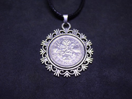 1956 lucky sixpence necklace - sixpence,