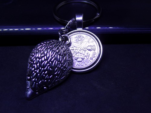 Lucky sixpence keyring - lucky, &