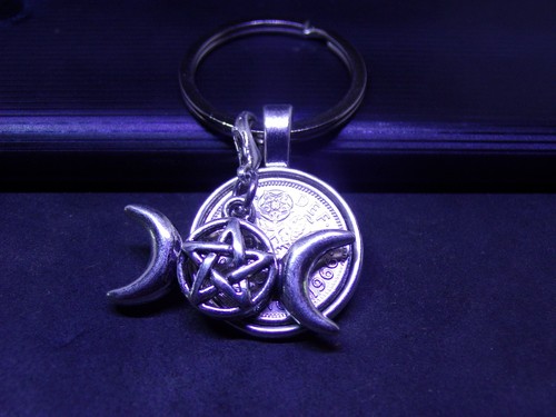 Lucky sixpence keyring - keyring, &