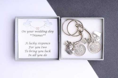 Personalised lucky sixpence - personalised,