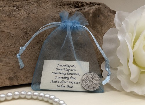 Bride silver sixpence gift - silver,