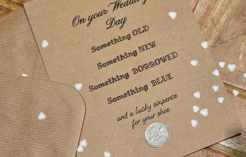 Wedding day lucky - day, sixpence