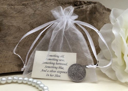 Bride silver sixpence - bride's,