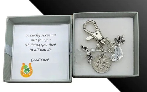 Personalised lucky sixpence - lucky,