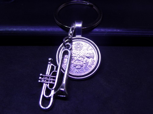 Lucky sixpence keyring - lucky, &