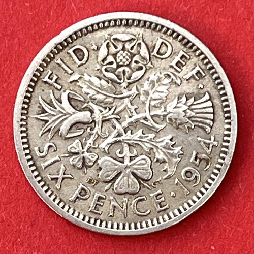 1954 lucky sixpence - lucky, 6p