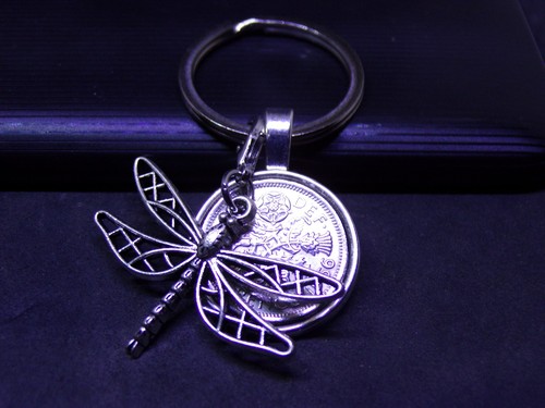 Lucky sixpence keyring - sixpence, &