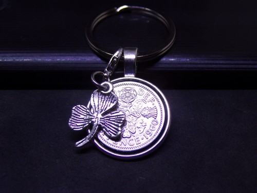 Lucky sixpence keyring - &, irish