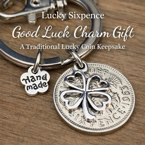 Lucky sixpence keyring - sixpence,