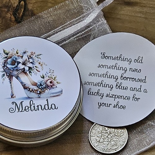 Personalised lucky sixpence - personalised, a
