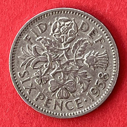 1958 lucky sixpence - 1958,