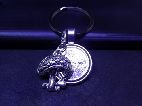 Lucky sixpence keyring - lucky,