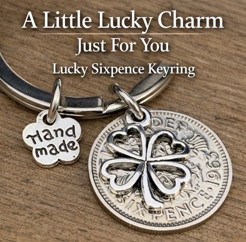 Lucky sixpence keyring - sixpence,