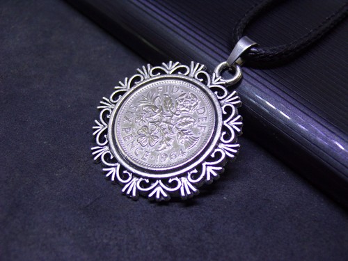 Sixpence necklace pendant - necklace, 1953