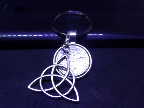 Lucky sixpence keyring - sixpence, &