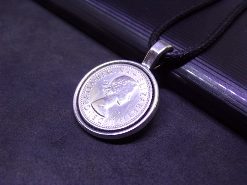 Lucky sixpence pendant - lucky,