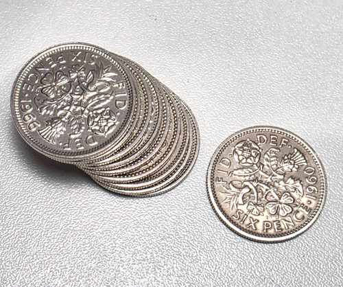10x lucky sixpences - 10x,